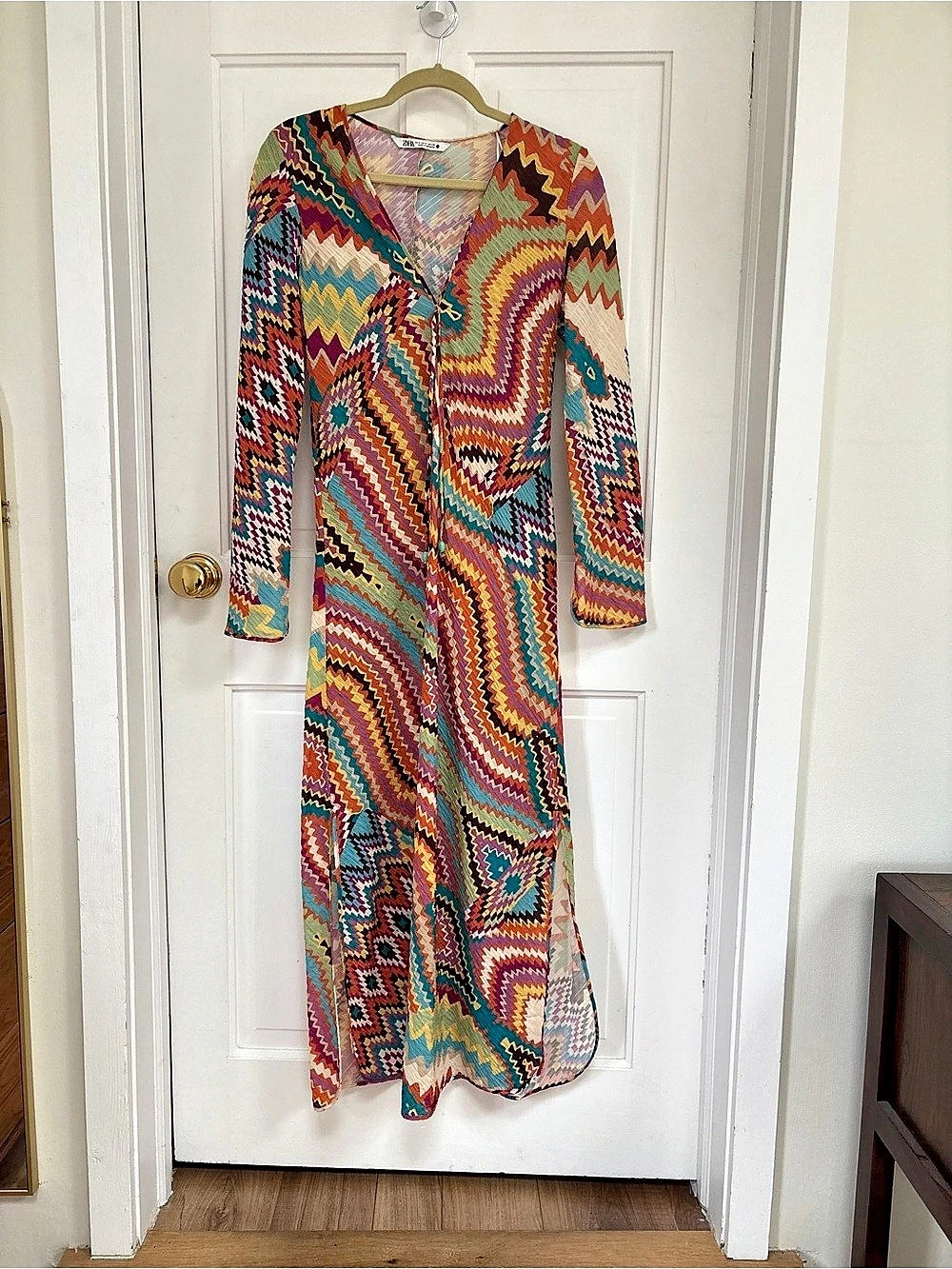 Zara Multicolor Abstract Maxi Dress